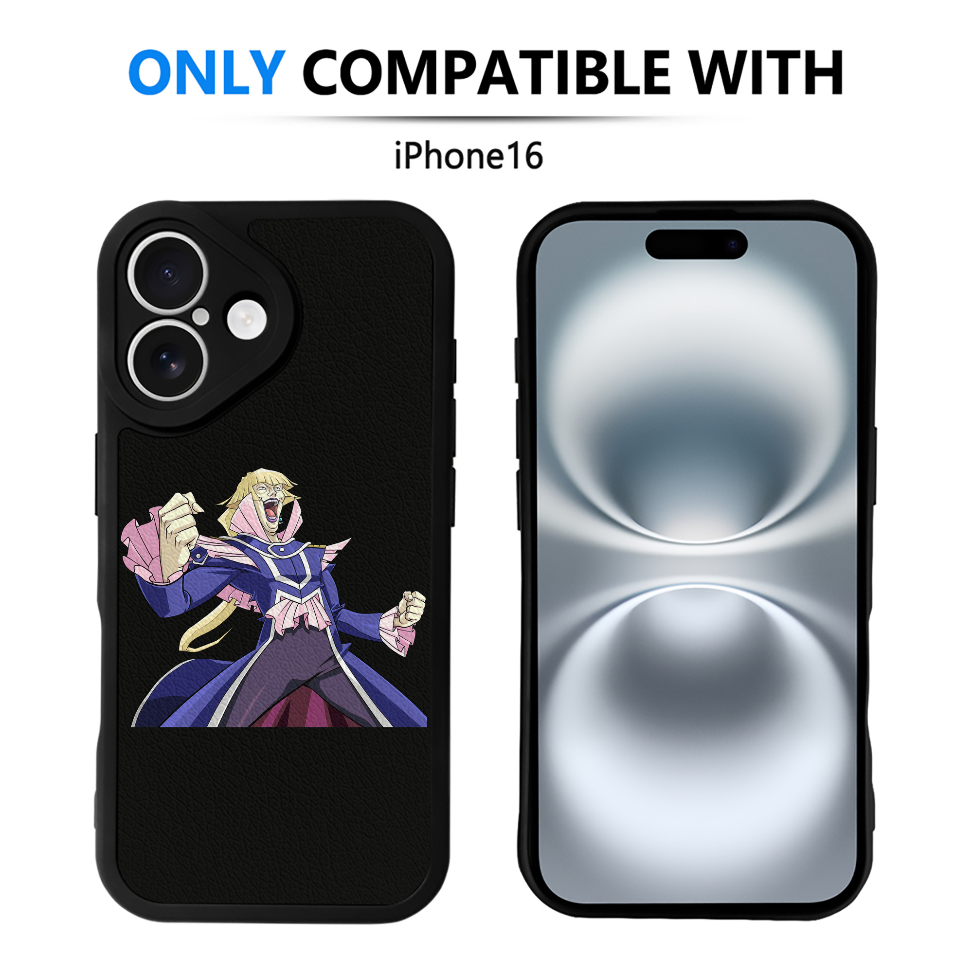 （画像用） 遊☆戯☆王 Yu-Gi-Oh! 【iPhone 16シリーズ対応】シリコンスマホケース（レザー調） 材質：シリコン